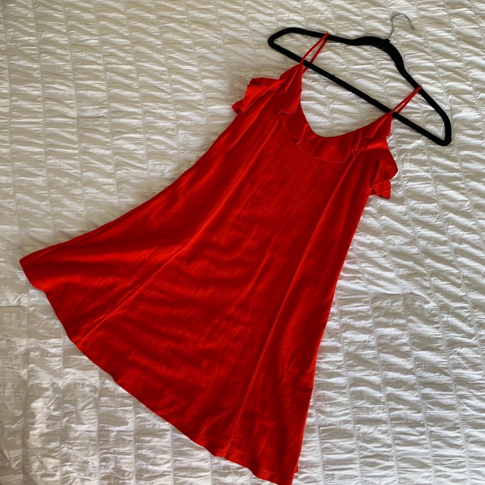 Red mini dress